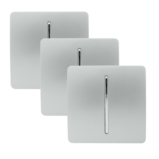 Silver Trendi Light Switch 1 Gang 2 Way