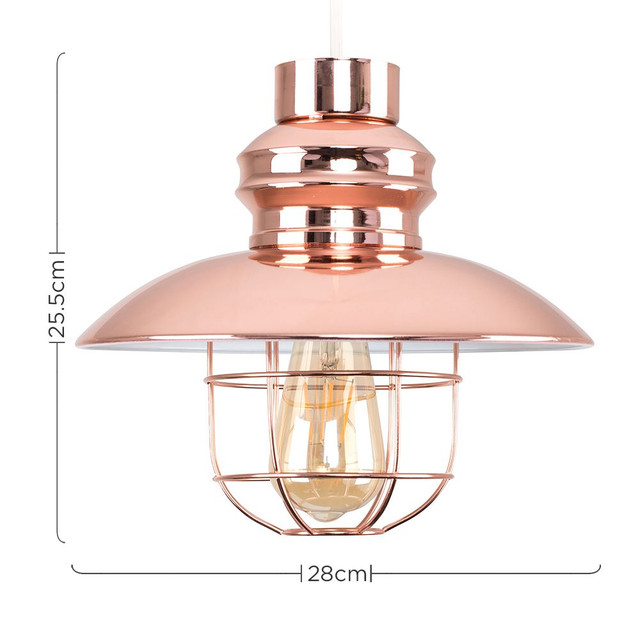 Penglai Copper Wire Basket Fishermans NE Pendant Shade (SKU: MS-CLEAR-21659)