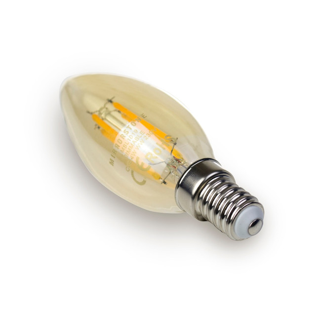 RetroLED Dimmable E14 4W LED Filament Candle Bulb Amber (Warm White 2700K)