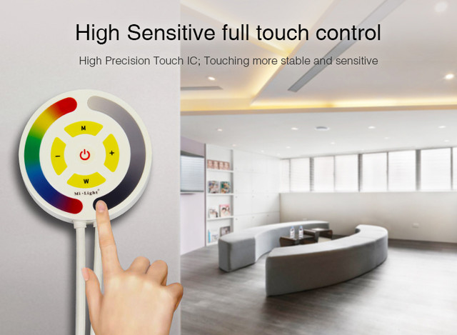 EasiLight RGB Round Touch Wifi LED Strip Controller Compatible with Alexa and RF Remote