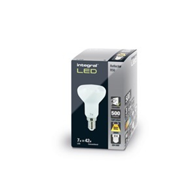 Integral R50 Bulb 7W (75W) 3000K 500lm E14 Dimmable 120 deg Beam Angle