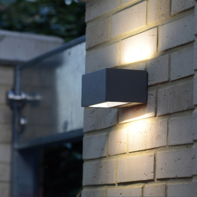 Lutec Small Gemini Up/Down Outdoor LED Wall Light 4000K