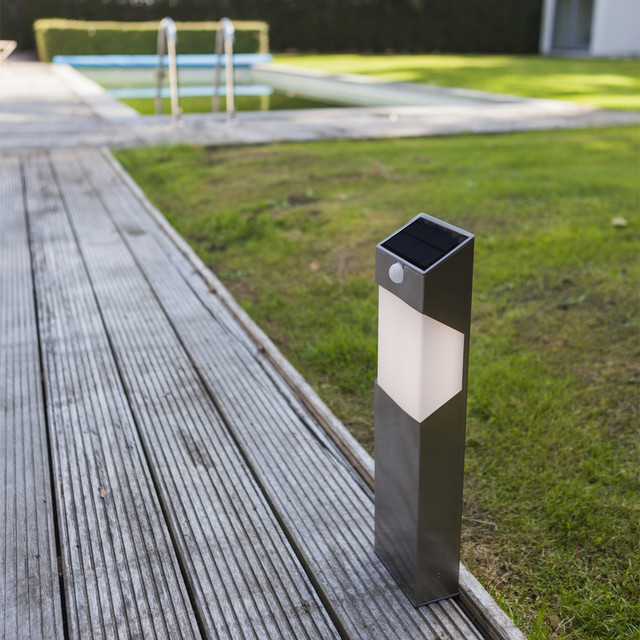 Lutec Solstel LED Bollard Light With PIR Motion Sensor