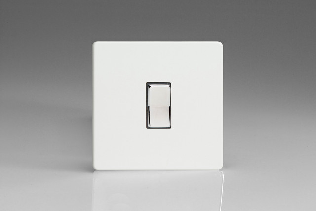 Varilight Premium White Screwless 1-Gang 10A 2-Way & Off Retractive Switch