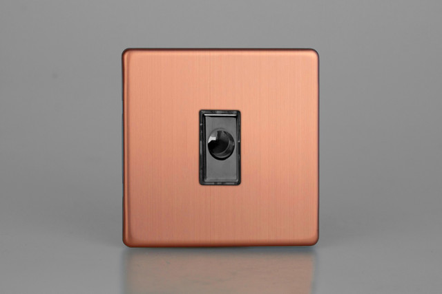 Varilight Brushed Copper Screwless 16A Flex Outlet Plate