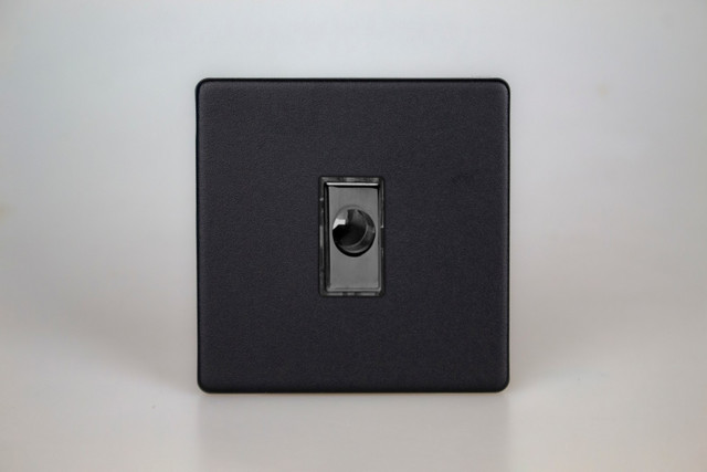 Varilight Matt Black Screwless 16A Flex Outlet Plate