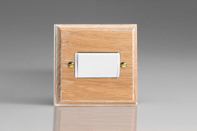 Varilight Limed Oak Kilnwood 10A Fan Isolating Switch (3 Pole)