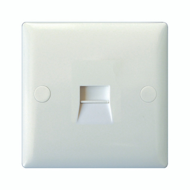 Varilight White 1-Gang Telephone Secondary (Extension) Socket