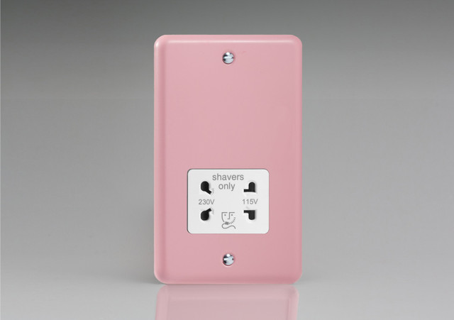 Varilight Rose Pink Lily Dual Voltage Shaver Socket 230V/115V