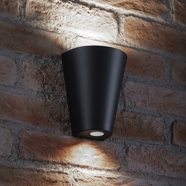 Auraglow Black Outdoor Double Weybridge Up & Down Wall Light