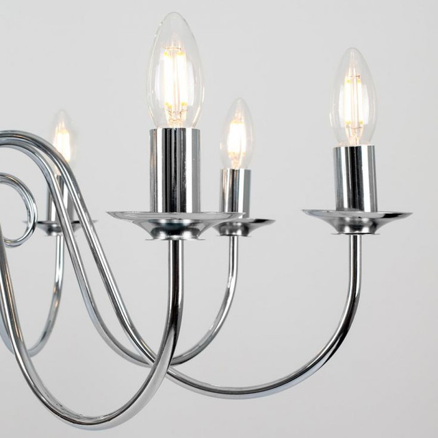 Gothica Flemish Style 8 Way Chrome Ceiling Light