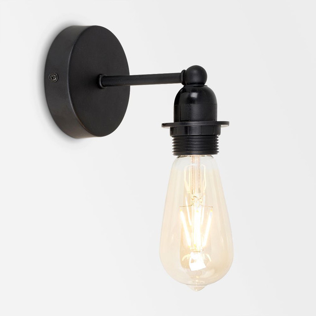 Cambourne Matte Black 1 Way Steampunk Wall Light (No Shades)