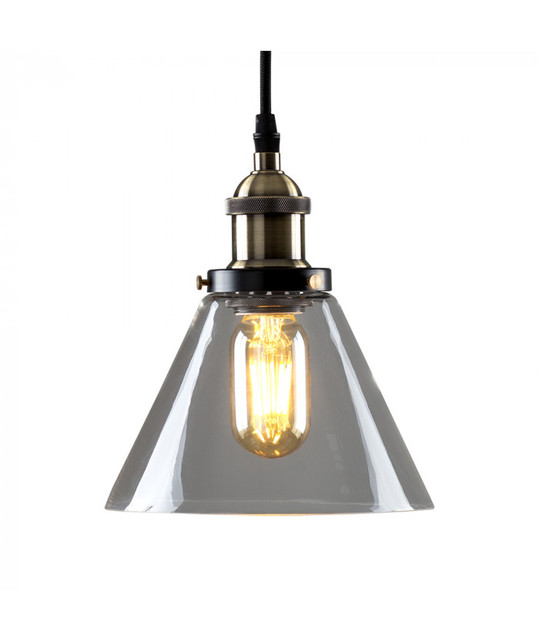 Norton Steampunk Electric LED Pendant Light With Clear Glass Shade