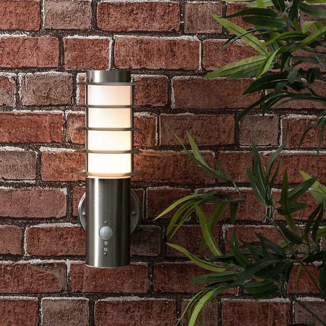 Wharf IP44 Stainless Steel Outdoor Wall Lantern With PIR Sensor