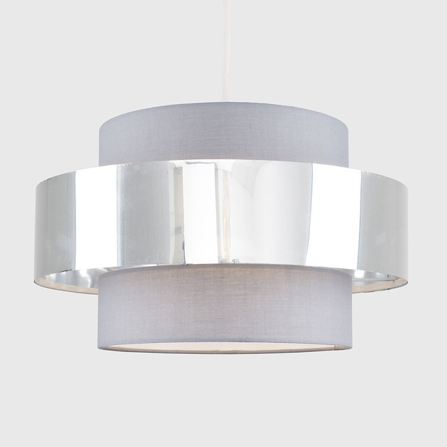 Matildo Grey & Chrome Halo NE Pendant Shade