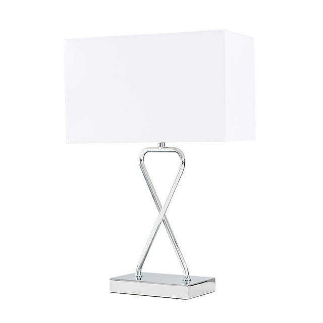 Kuros Table Lamp in Chrome with Rectangular Shade