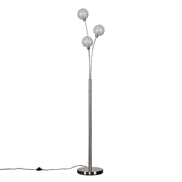 Gala 3 Way Satin Nickel Floor Lamp