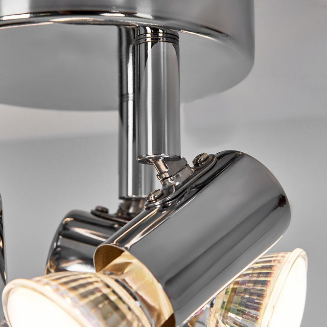 Consul Mini 3 Way Round Ceiling Spotlight in Chrome