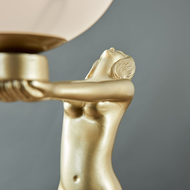 Olivia Matt Gold Art Deco Table Lamp