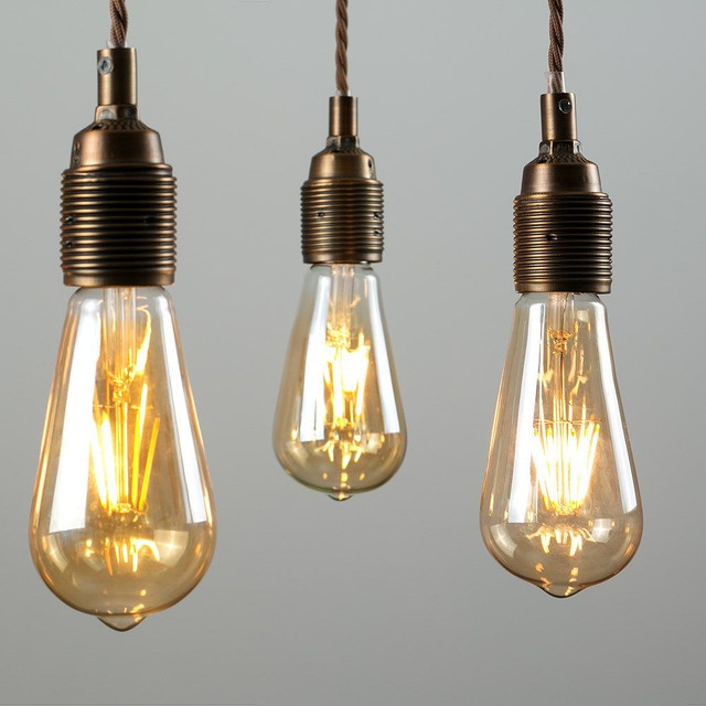 E27 4W LED Filament Pear Shaped Bulb Amber (Warm White 2700K), Dimmable Option Available