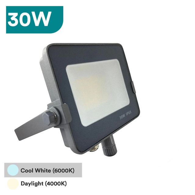 InfinityPlus 10W-150W LED Floodlight, Black/White/Grey Finish, PIR & Dusk/Dawn Sensor Option