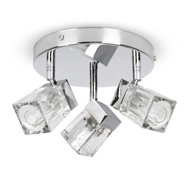 Ice Cube Triple Bathroom Spotlight Fitting