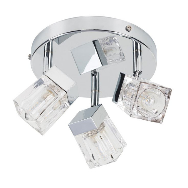 Ice Cube Triple Bathroom Spotlight Fitting