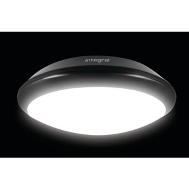 Integral Tough Shell+ IP66 15W-24W 4000K Black/White Bulkhead, Emergency & Microwave Sensor Options