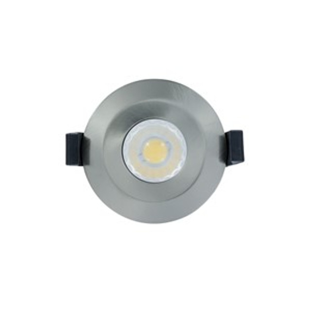 Integral Low-Profile IP65 6W Satin Nickel 70-75mm Cutout Fire Rated Integrated Dimmable Downlight