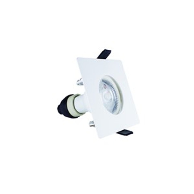 Integral Evofire IP65 White Square 70mm Cutout Fire Rated Downlight With GU10 Holder