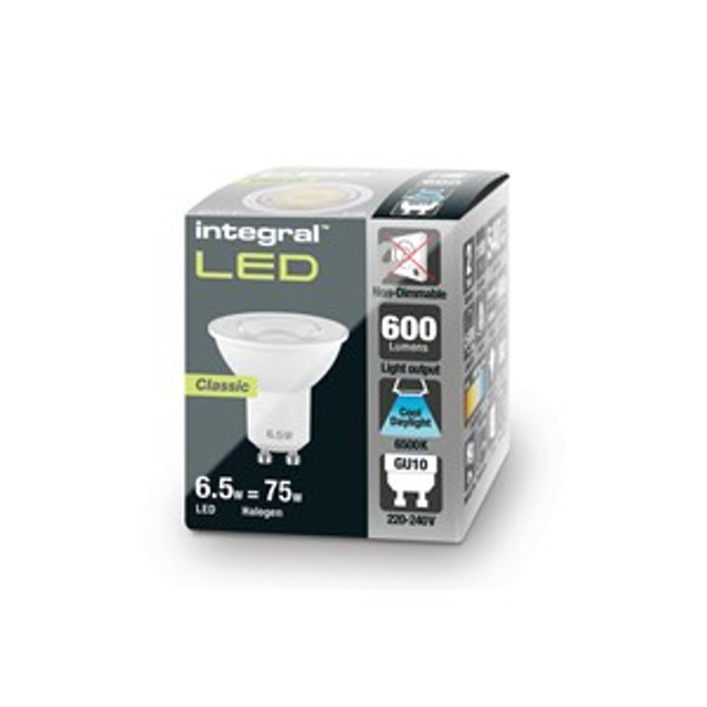 Integral Bulb 4W-7W GU10 36° Beam Angle, 3000K, 4000K & 6000K Options, Dimmable Available