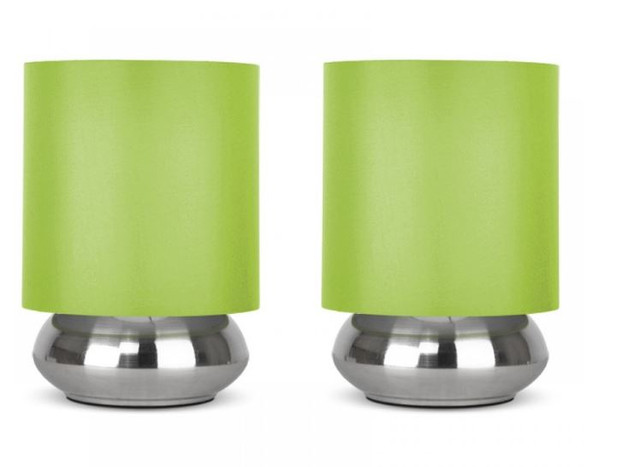 Pair Of Touch LED Table Lamps With Shades