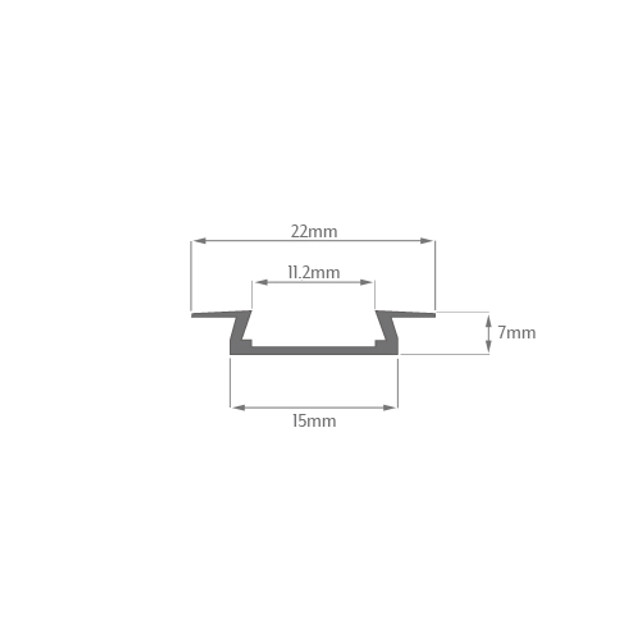 SlimPro Recessed Aluminium Profile, 1m & 2m Option, Diffusers Available