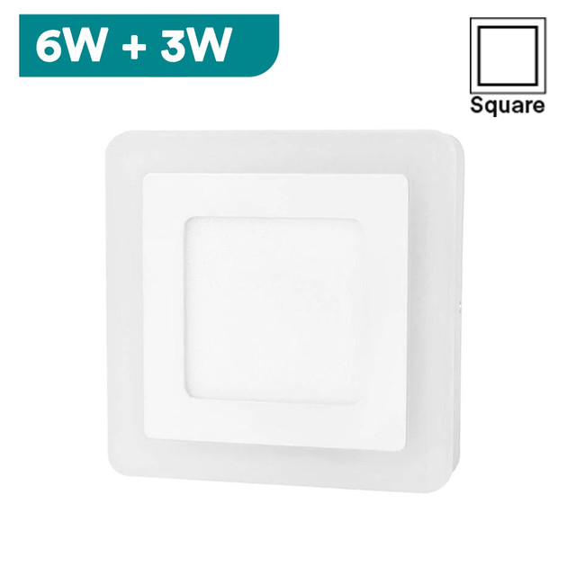 9W-24W Round & Square Blue Edge Surface Mount LED Panel Light, (3 Cycle)