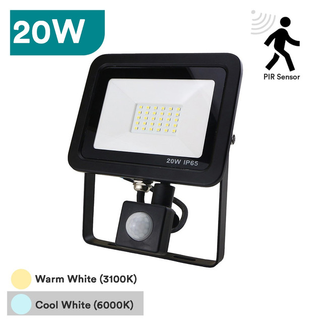 10W-200W SMD Floodlight, Black/Yellow Finish, PIR Motion Sensor Option