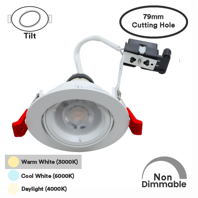 EcoSpot+ Hoop Plus GU10 Downlight Die Cast, 70/79mm Cutting Hole, Fixed or Tilt