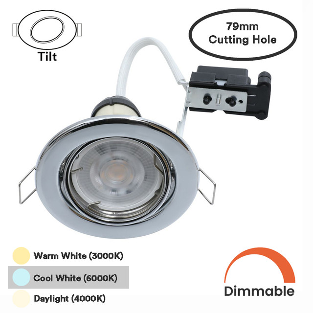 EcoSpot+ Hoop Plus GU10 Downlight Die Cast, 70/79mm Cutting Hole, Fixed or Tilt