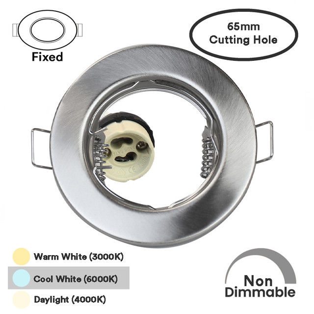 EcoSpot+ Hoop GU10 Downlight Steel, 65mm Cutting Hole, Fixed or Tilt