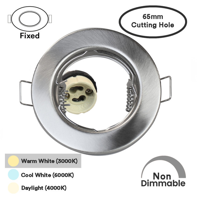 EcoSpot+ Hoop GU10 Downlight Steel, 65mm Cutting Hole, Fixed or Tilt