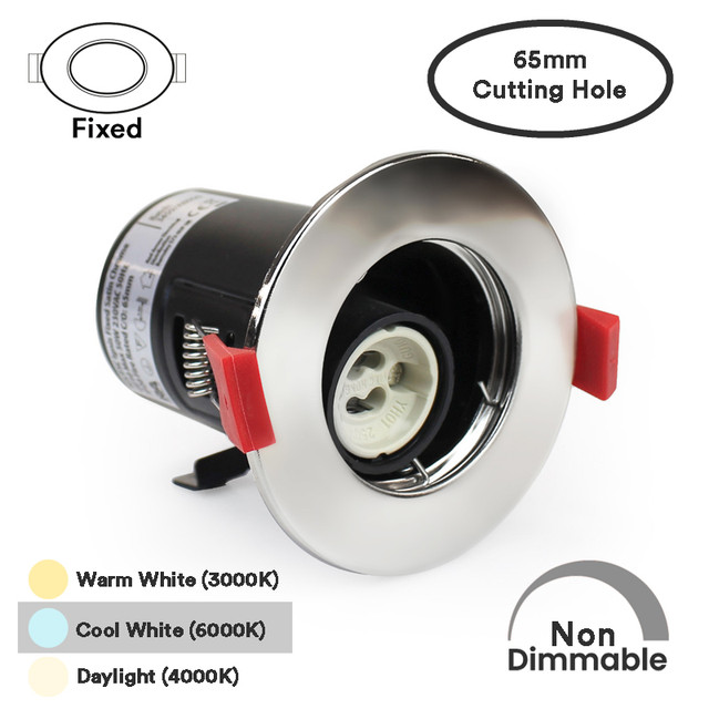 NeoTec+ Ignis Fire Rated Fixed GU10 Downlight Steel, 65/75mm Cutting Hole, Fixed or Tilt