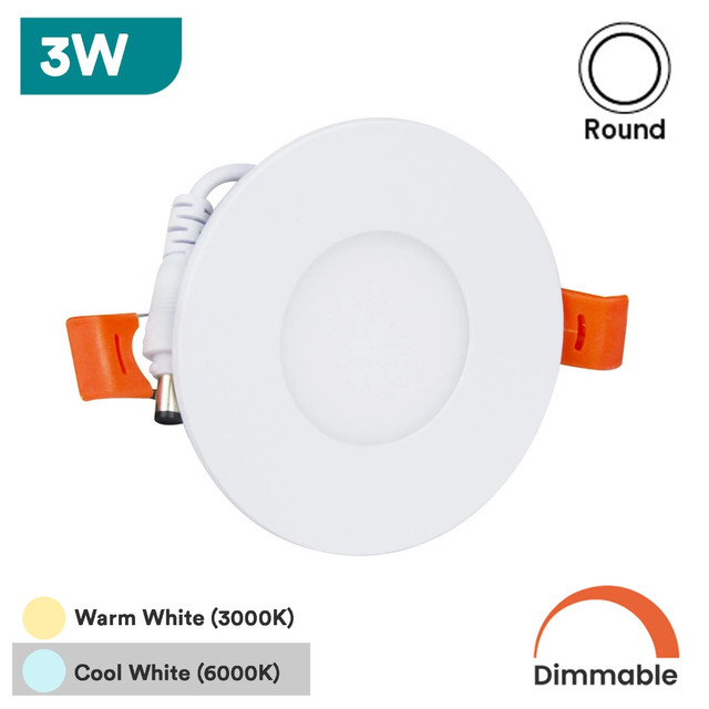 3-24W LED Panel Light, 3000K & 6000K Option, Round & Square Shape