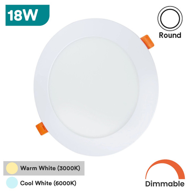 3-24W LED Panel Light, 3000K & 6000K Option, Round & Square Shape