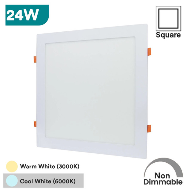 3-24W LED Panel Light, 3000K & 6000K Option, Round & Square Shape