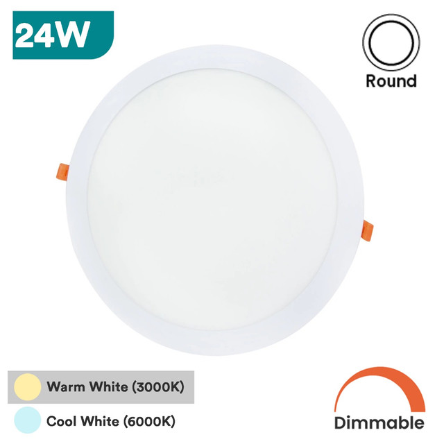 3-24W LED Panel Light, 3000K & 6000K Option, Round & Square Shape