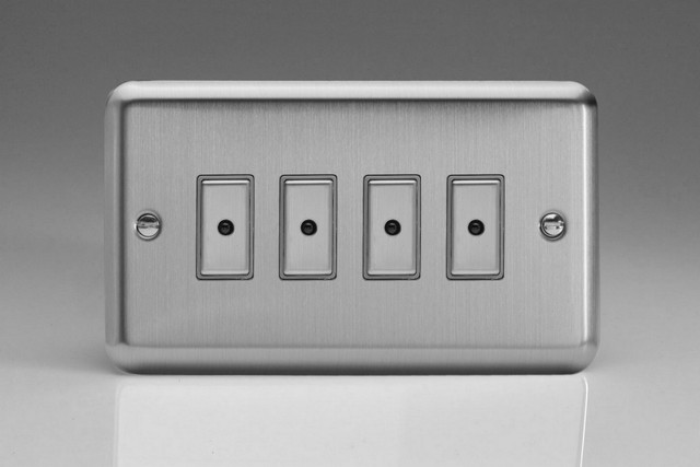 Varilight Matt Chrome 1-Way V-Pro Multi-Point Remote/Tactile Touch Control Master LED Steel Dimmer 0-100W (1-4 Gang)