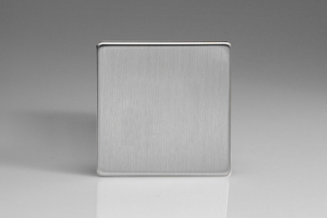 Varilight Brushed Steel Screwless Blank Plate