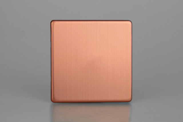 Varilight Brushed Copper Screwless Blank Plate