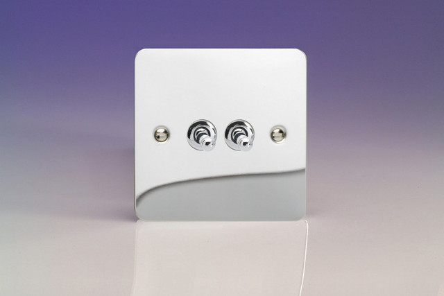 Varilight Polished Chrome Ultraflat 10A 1 or 2 Way Toggle Switch (1-4 Gang)