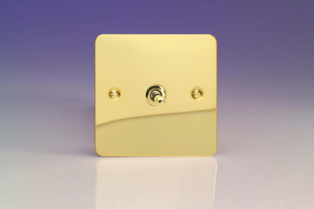 Varilight Polished Brass Ultraflat 10A 1 or 2 Way Toggle Switch (1-4 Gang)