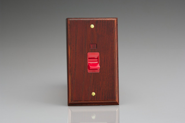 Varilight Mahogany Kilnwood 45A Cooker Switch